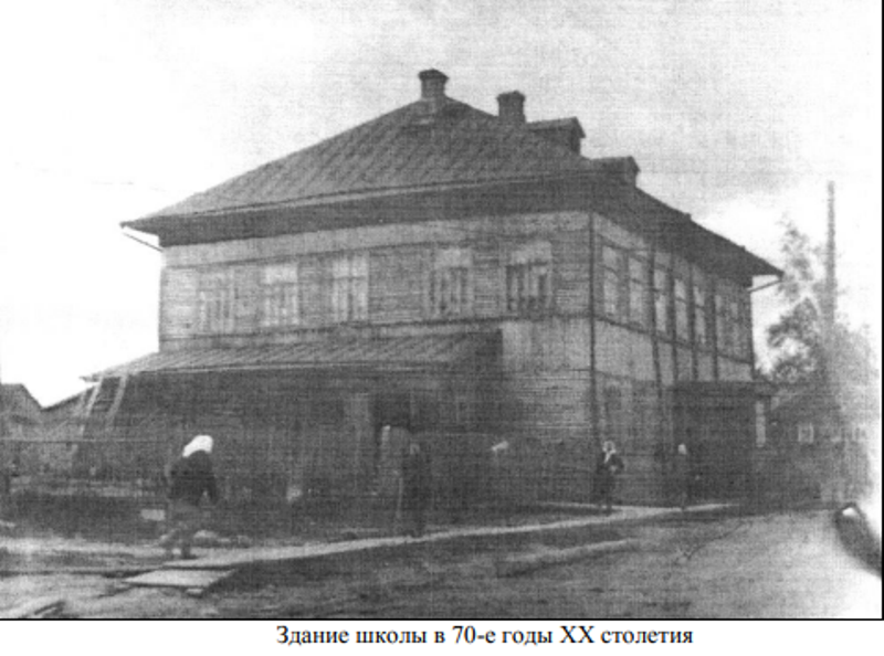 Здание школы в 70-е гг XX столетия